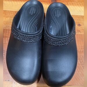 Black Embellished Women's Clogs